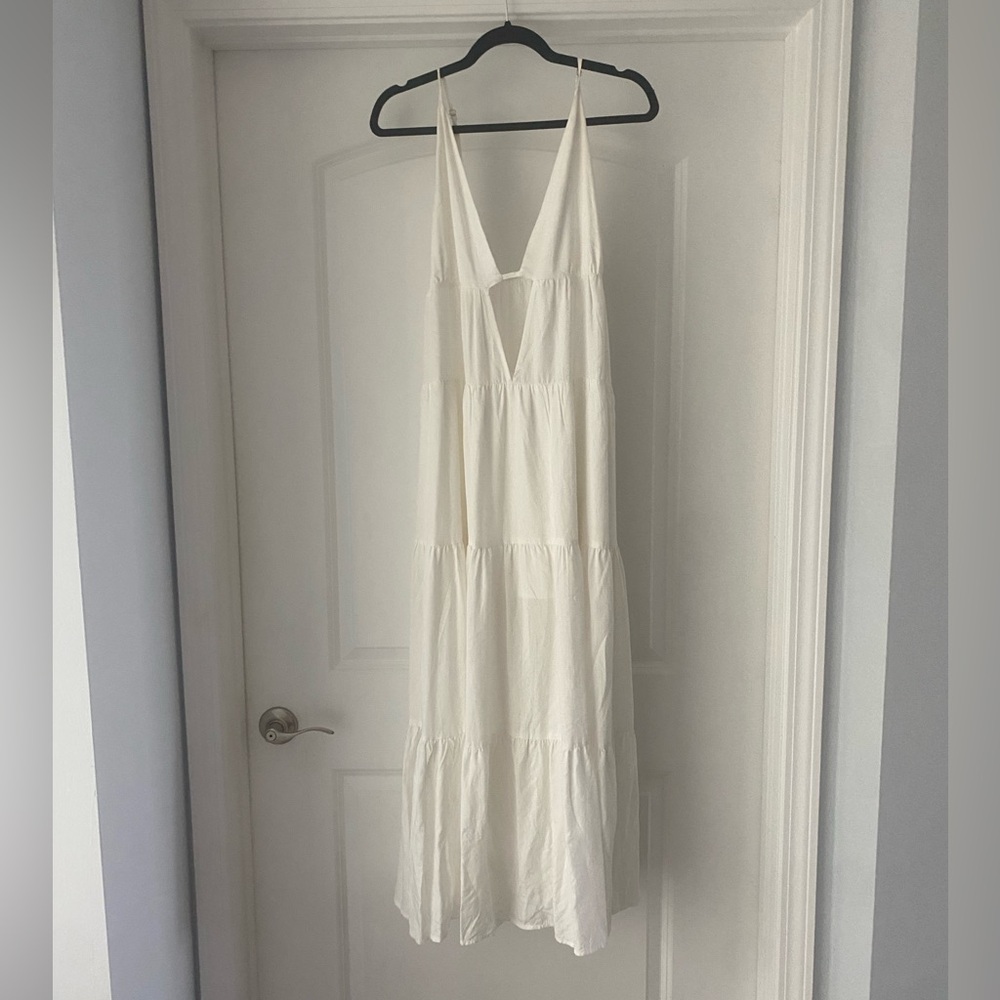White cut out maxi beach dress